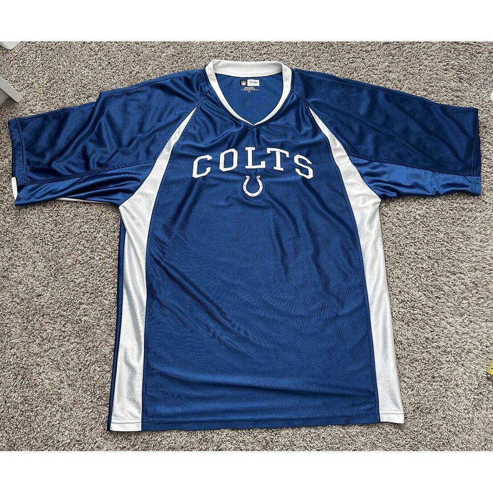 Y2K NFL Indianapolis Colts Sweatshirt Men XL‎ Blue Logo Football Jersey